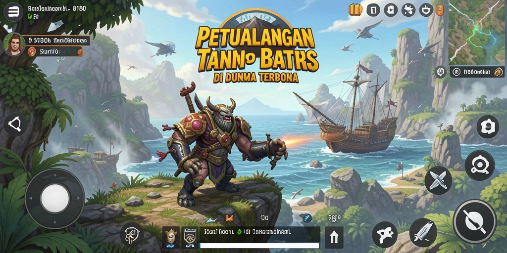 Screenshot gameplay dari 8180 menampilkan lanskap dunia terbuka yang indah.