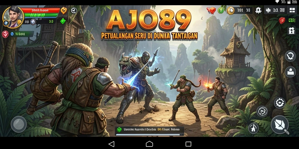 Screenshot AJO89 menampilkan aksi petualangan seru di lingkungan yang menakjubkan.