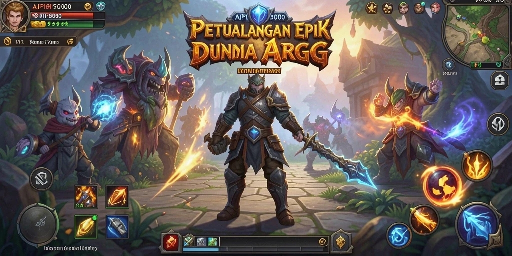 Tampilan gameplay menakjubkan dalam arena pertarungan ARPG.