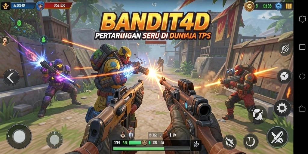 Screenshot dari aksi seru BANDIT4D dalam pertempuran TPS.