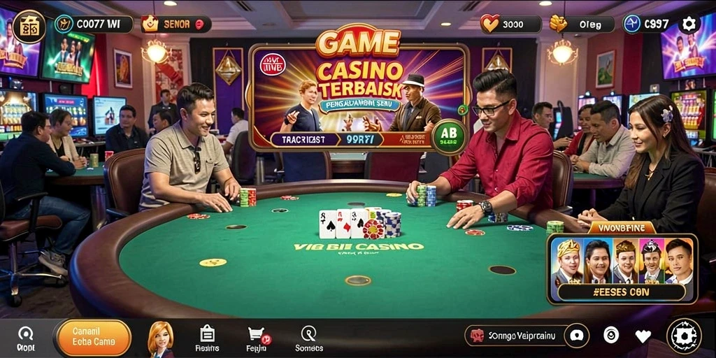 Tampilan gameplay di C0077 dengan dealer dan pemain lainnya.