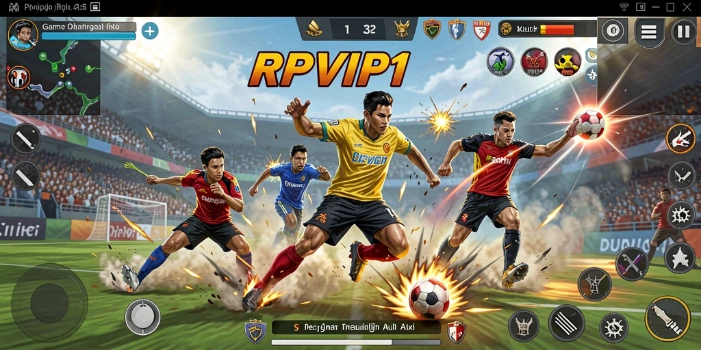Tampilan gameplay yang seru dari RPVIP1 saat bertanding di arena olahraga.